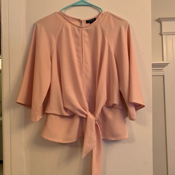 Topshop Pink/Blush Front Knot Kimono Top - Picture 3 of 6